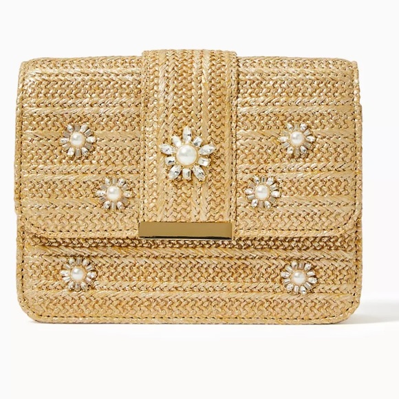 NWT Lilly Pulitzer Emmeline straw crossbody bag - Picture 4 of 9